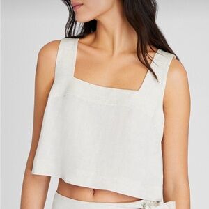 Linen Blend Crop Top tank